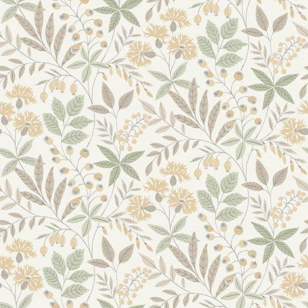Borastapeter Tapete Blumen Beige - 53 cm x 11.2 m - 660146