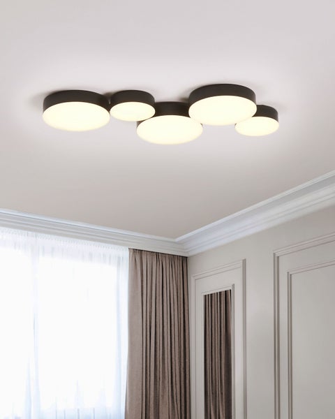 LED Deckenlampe LUGA Metall Schwarz