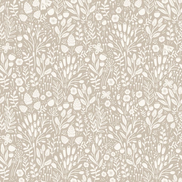 ESTAhome Tapete Blumen Hellbeige - 50 x 900 cm - 131253