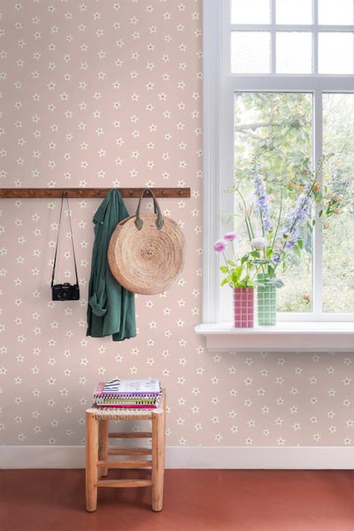 ESTAhome Tapete Gänseblümchen Rosa - 53 cm x 10.05 m - 131113
