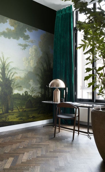 Origin Wallcoverings Fototapete tropische Landschaft Grün, Blau und Senfgrün - 2,5 x 3 m - 357234