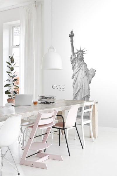 ESTAhome Fototapete Freiheitsstatue Grau - 93 x 279 cm - 157701