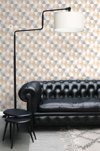 Origin Wallcoverings Tapete grafische Dreiecke Beige - 53 cm x 10.05 m - 347223