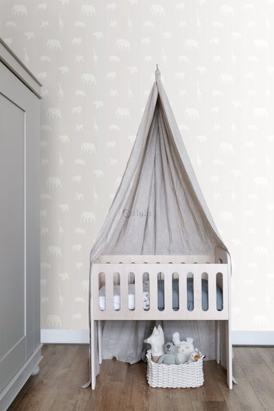 Origin Wallcoverings Tapete Tiere Warmgrau - 53 cm x 10.05 m - 347689