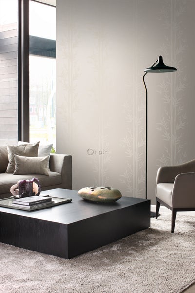 Origin Wallcoverings Tapete Bambusmuster Silber - 53 cm x 10.05 m - 345751