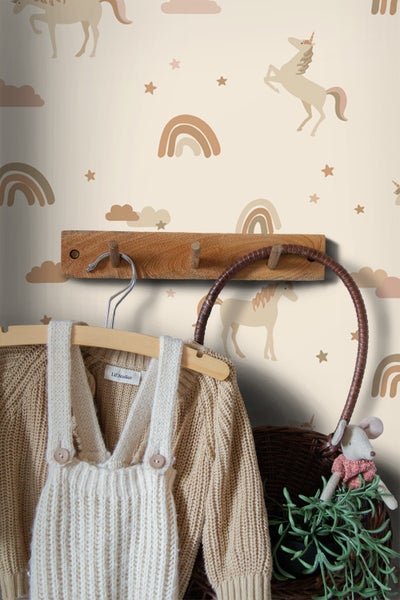 ESTAhome Tapete Einhörner Beige und Terrakotta - 50 x 900 cm - 131460