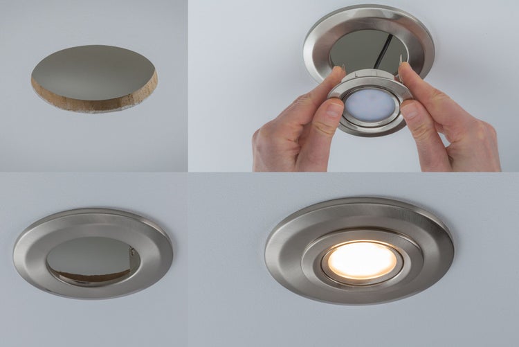 Adapter Einbauleuchten-Einbauadapter Ø 130 mm 130mm Eisen gebürstet