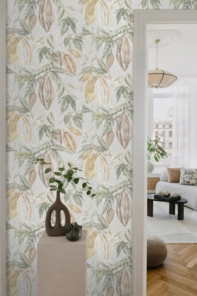 Sanders und Sanders Tapete Blätter Graugrün - 53 cm x 10 m - 640217