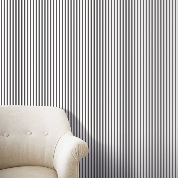Sanders und Sanders Tapete Streifen Schwarz und Weiß - 53 cm x 10 m - 640419