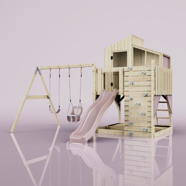 PolarPlay Spielturm Bosse aus Holz in Rosa,, Naturbelassen