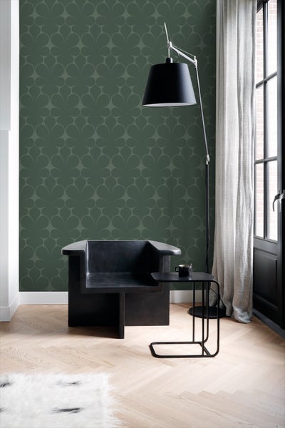 Origin Wallcoverings Tapete Ornamente Dunkelgrün - 50 x 900 cm - 347924