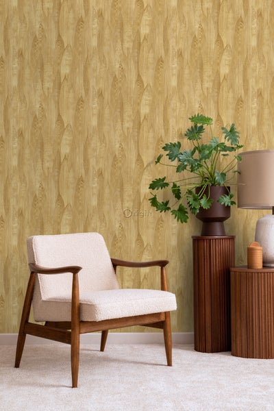 Origin Wallcoverings Tapete Blätter Ockergelb - 50 x 900 cm - 347809