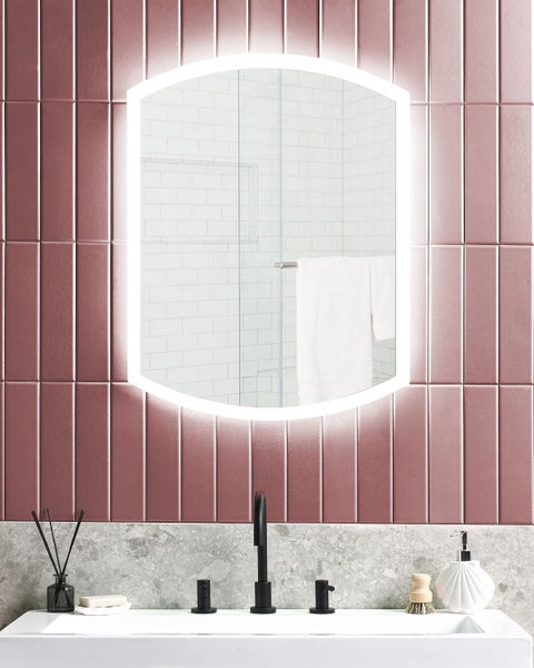 LED-Badezimmer-Spiegel BEZIERS 60 cm 78 cm Silber