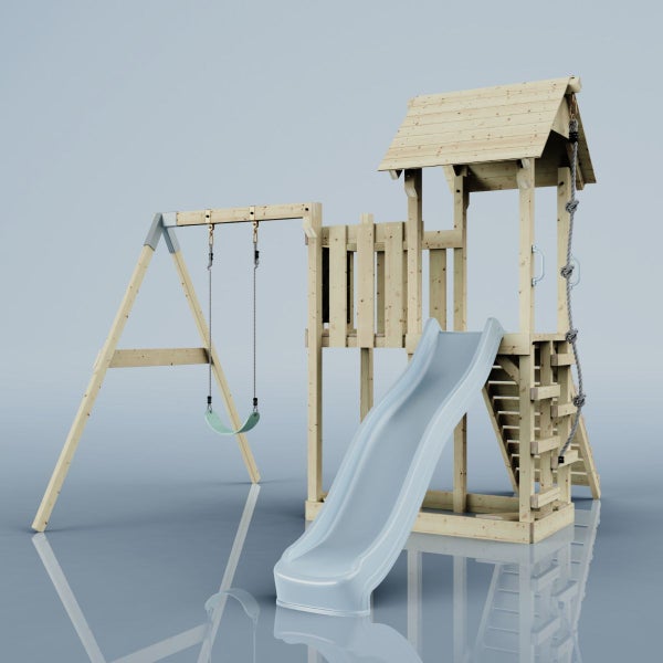 PolarPlay Spielturm Bergen aus Holz in Blau,