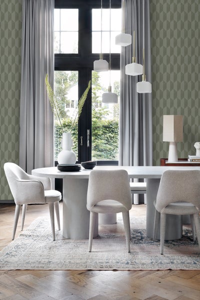 Origin Wallcoverings Tapete 3D Muster Dunkelgrün - 50 x 900 cm - 348036