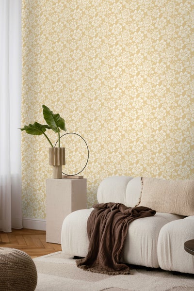 Duro Tapete Blumen Gelb - 53 cm x 10.05 m - 661193