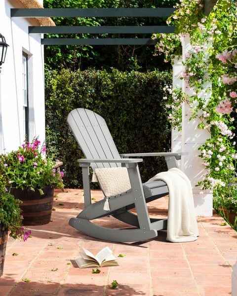 Garten-Schaukelstuhl ADIRONDACK Hellgrau