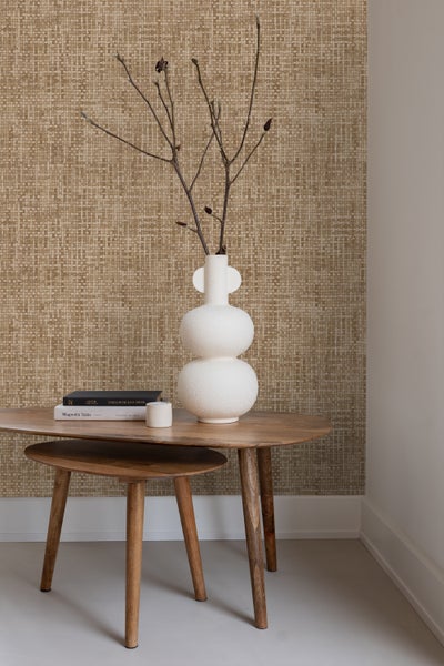 Origin Wallcoverings Tapete Leinen-Optik Beigebraun - 50 x 900 cm - 348049