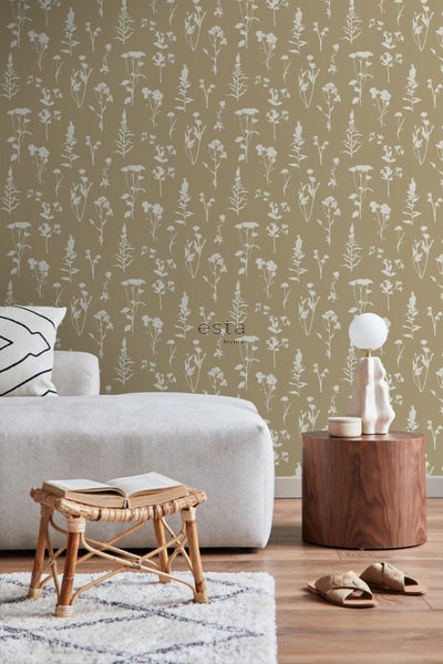 ESTAhome Tapete Feldblumen Beige - 53 cm x 10.05 m - 139483