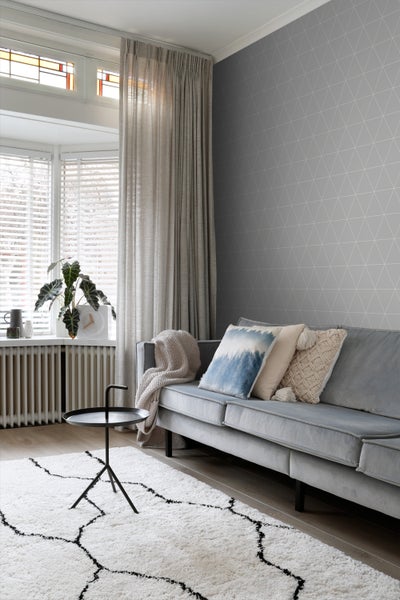 ESTAhome Tapete grafische Dreiecke Grau - 50 x 900 cm - 139813