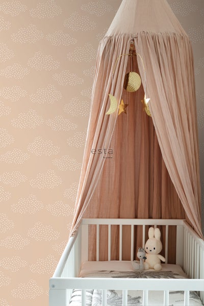 ESTAhome Tapete kleine Wolken Terrakotta - 50 x 900 cm - 139518