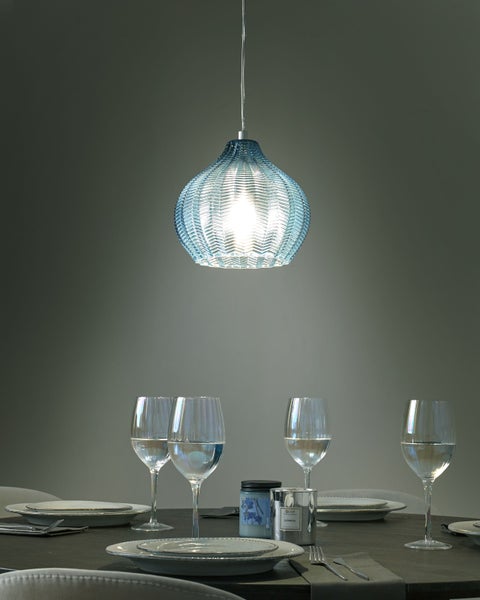 Hängeleuchte KEILA Glas Blau
