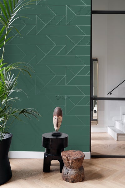 Origin Wallcoverings Tapete grafische Linien Dunkelgrün - 53 cm x 10.05 m - 347724