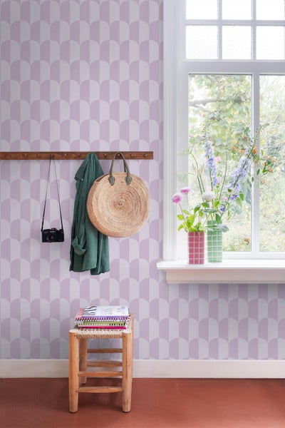 ESTAhome Tapete Art Decó Muster Violett - 53 cm x 10.05 m - 139987