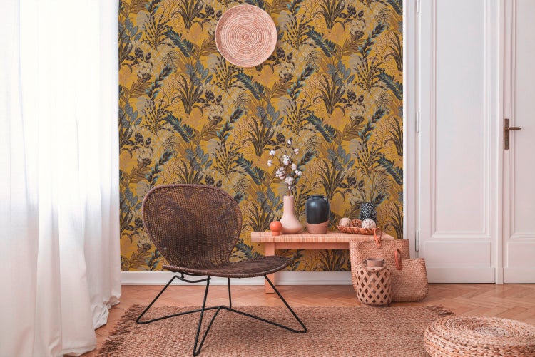 Tapete mit Blätterdessin