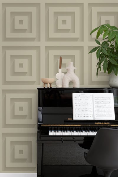 Origin Wallcoverings Tapete 3D-Quadrate Hellbeige - 50 x 900 cm - 347973