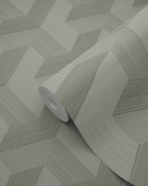 Origin Wallcoverings Tapete 3D-Muster Graugrün - 50 x 900 cm - 348003