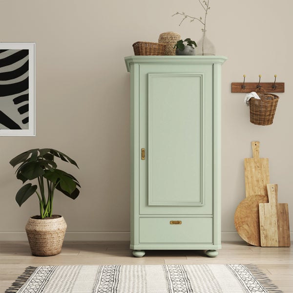 MissPompadour seidenmatte Holzfarbe - Grün mit Salbei - 1 L, Möbelfarbe ohne Schleifen - Farbe für Holz, Metall, Kunststoff - Holzlack, Möbellack schnelltrocknend mit hoher Deckkraft