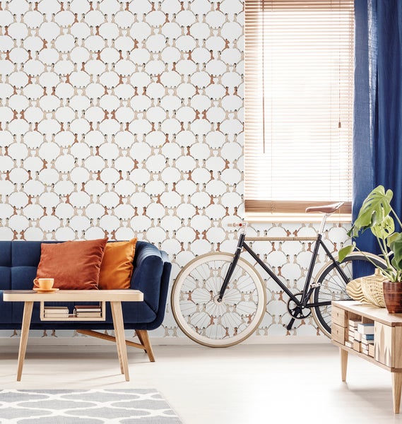Walls4You Tapete menschlichen Silhouetten Braun und Weiß - 53 cm x 10 m - 640338