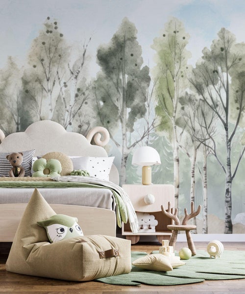 Kindertapete Birken­wald 200 x 300 cm