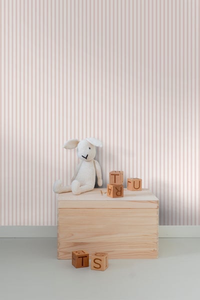 Sanders und Sanders Tapete Streifen Altrosa und Weiß - 53 cm x 10 m - 640315
