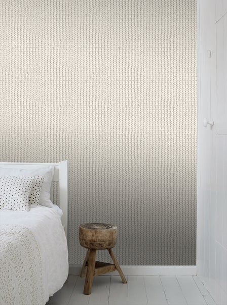 ESTAhome Tapete Strickmuster Beige - 53 cm x 10.05 m - 137720