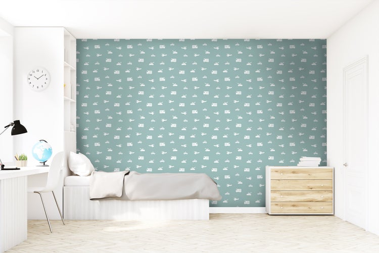 Walls4You Tapete Fahrzeuge Blau - 53 cm x 10,05 m - 935284