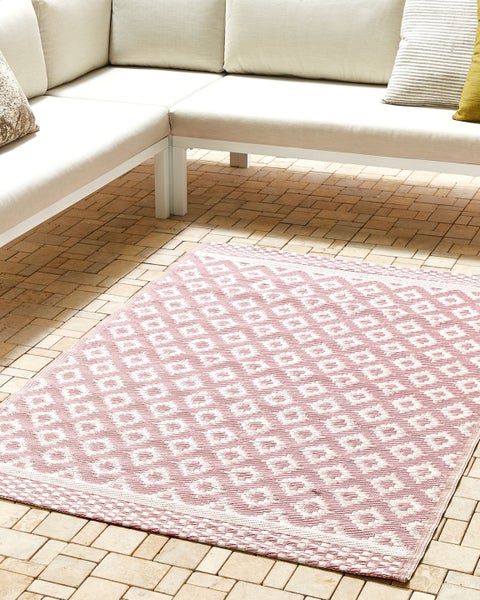 Outdoor Teppich rosa 120 x 180 cm geometrisches Muster THANE