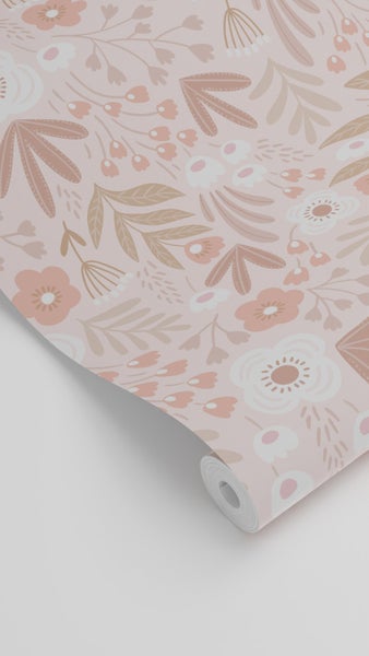 ESTAhome Tapete Blumen Hellrosa - 50 x 900 cm - 131065