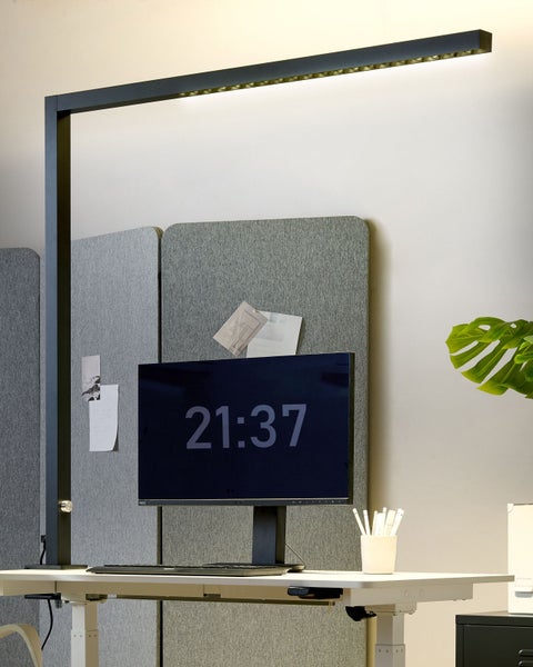 LED Schreibtischlampe klemmbar VOLANS mit Dimmer Metall Schwarz