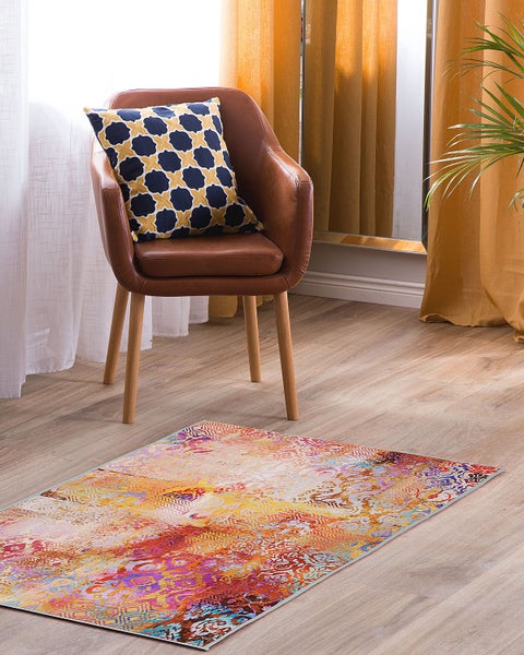 Teppich bunt 80 x 150 cm Kurzflor ISPARTA