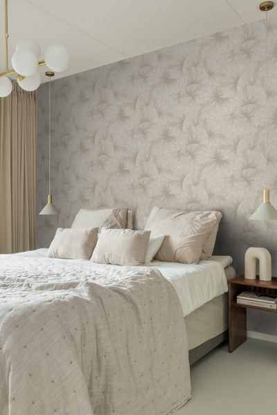 Origin Wallcoverings Tapete 3D Muster Blätter Taupe - 53 cm x 10.05 m - 348007