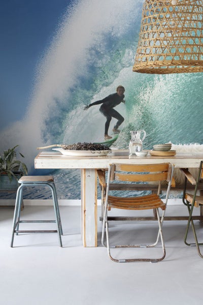 ESTAhome Fototapete Surfer Blau und Meeresgrün - 3,25 x 2,79 m - 158852