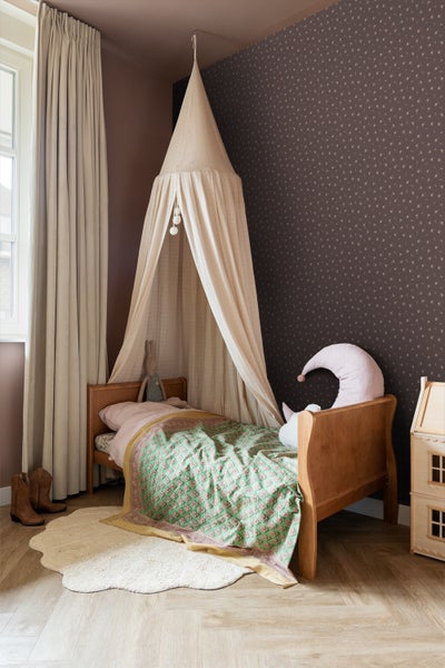 ESTAhome Tapete Blumenmuster Braun und Rosa - 50 x 900 cm - 139835