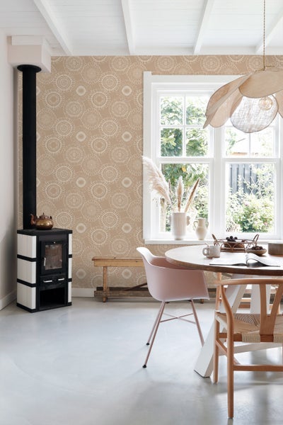 ESTAhome Tapete Blumen Beigebraun - 50 x 900 cm - 139823