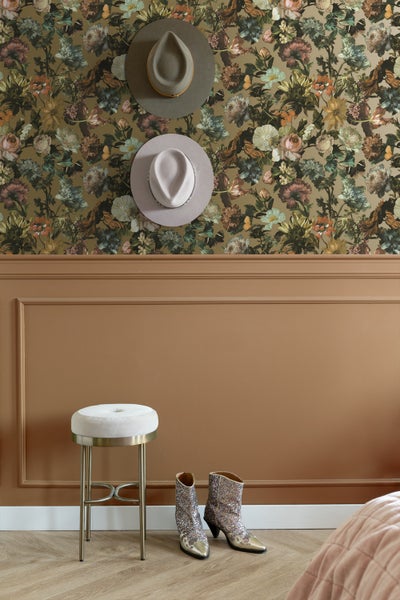 ESTAhome Tapete Blumen Gold - 53 cm x 10.05 m - 139595