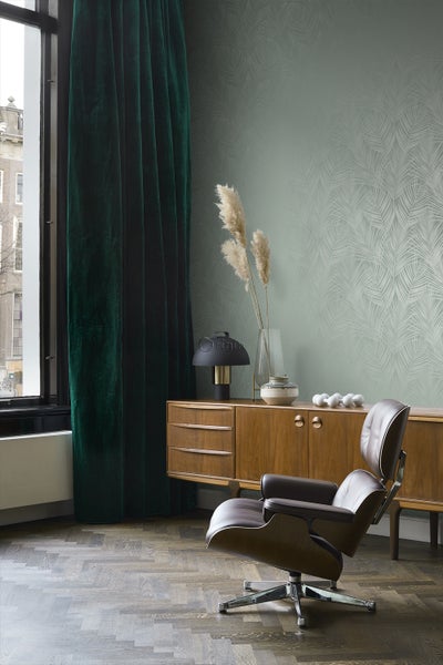 Origin Wallcoverings Tapete Palmenblätter Graugrün - 53 cm x 10.05 m - 347709