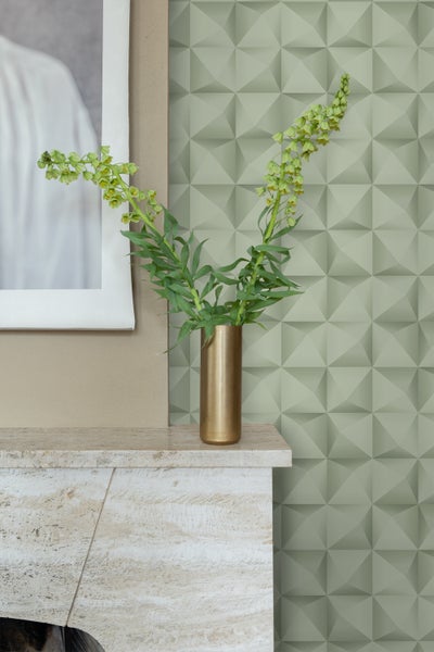 Origin Wallcoverings Tapete 3D Muster Hell Graugrün - 50 x 900 cm - 347960