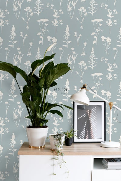 ESTAhome Tapete Feldblumen Hellblau - 0,53 x 10,05 m - 139394