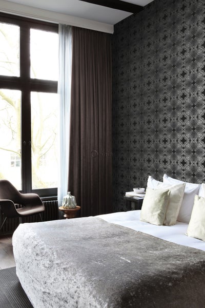 Origin Wallcoverings Tapete grafische Form Schwarz und Silber - 53 cm x 10.05 m - 346221